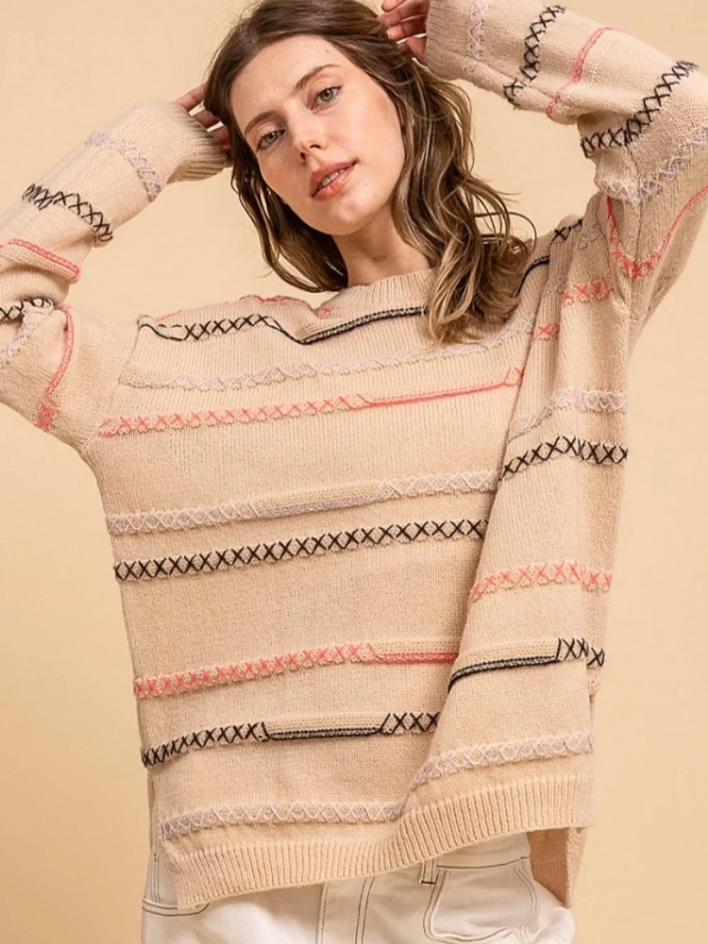 11 ❤️ BLUEVELVET sand sweater